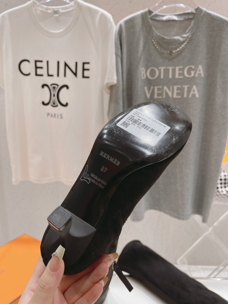 High Hessian boots on heel фото 9