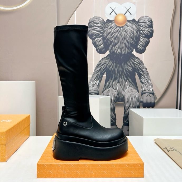 High boots on platform from high outsole