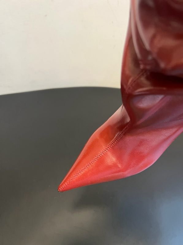 Високі чоботи з гострим носком і плиссировкой фото 8