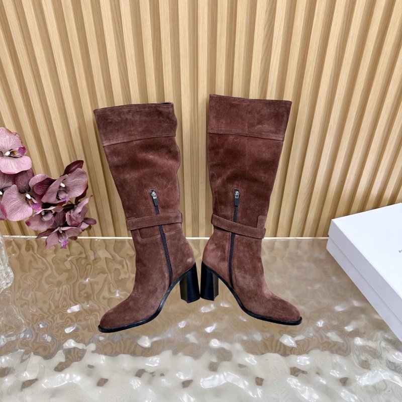 High suede boots on heel фото 7