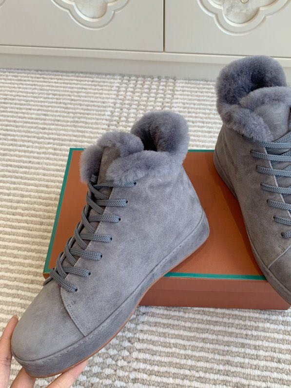 Замшеві кросівки на хутрі фото 6