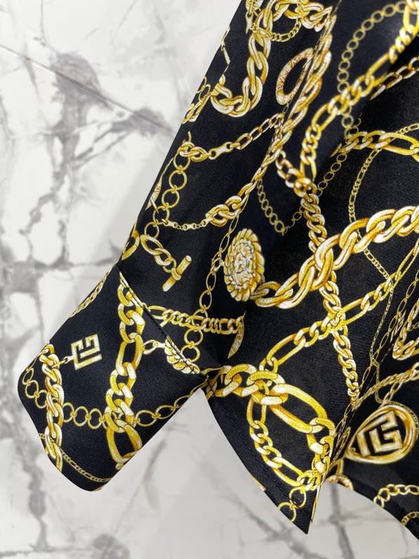 Женская шелковая рубашка с принтом фото 3