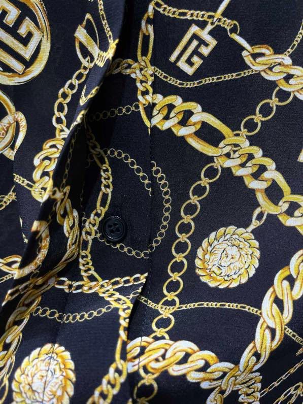 Женская шелковая рубашка с принтом фото 5