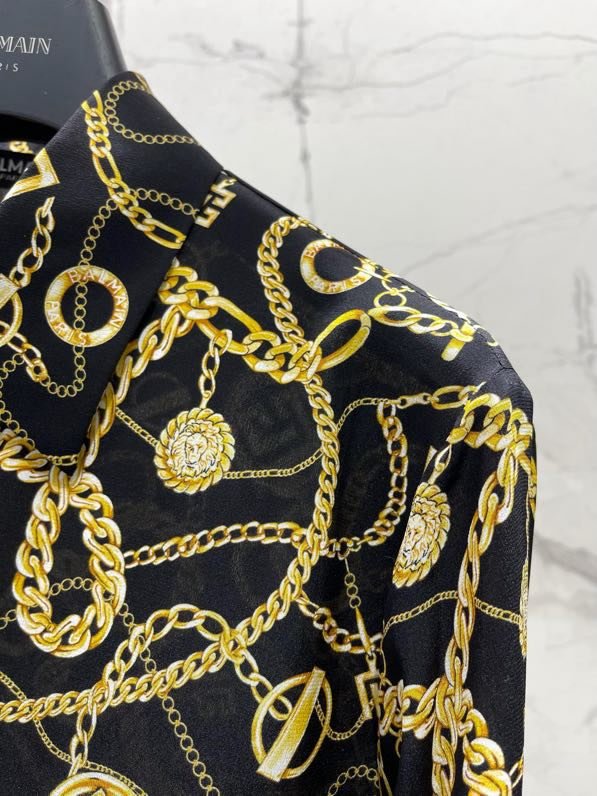 Женская шелковая рубашка с принтом фото 6