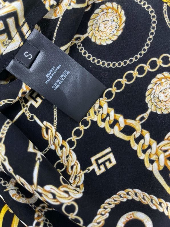 Женская шелковая рубашка с принтом фото 7