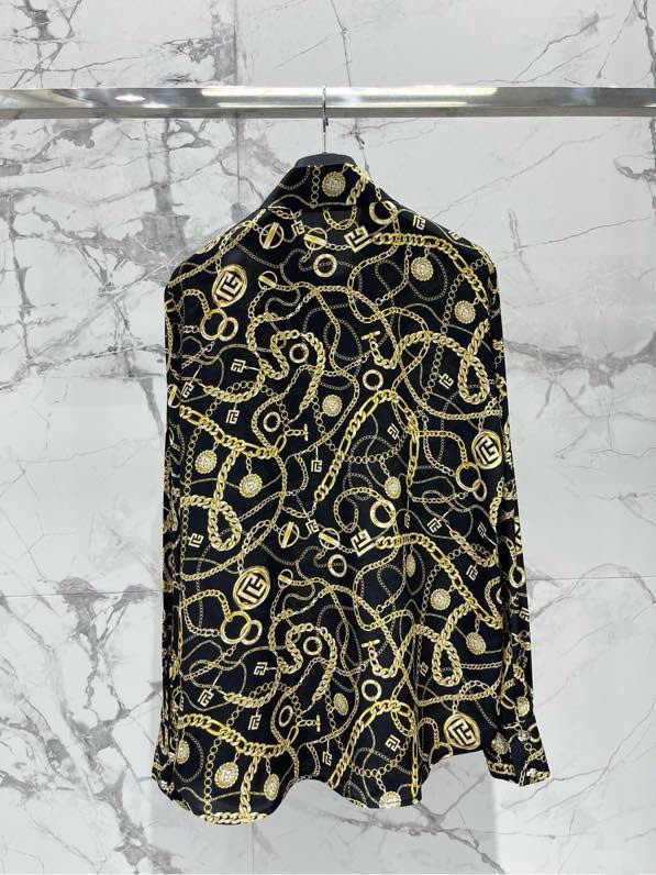 Женская шелковая рубашка с принтом фото 8