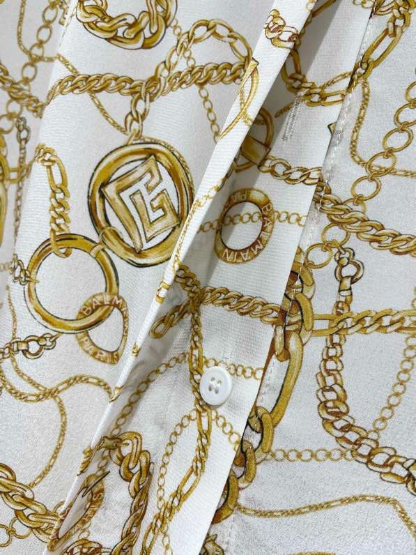 Женская шелковая рубашка с принтом фото 9