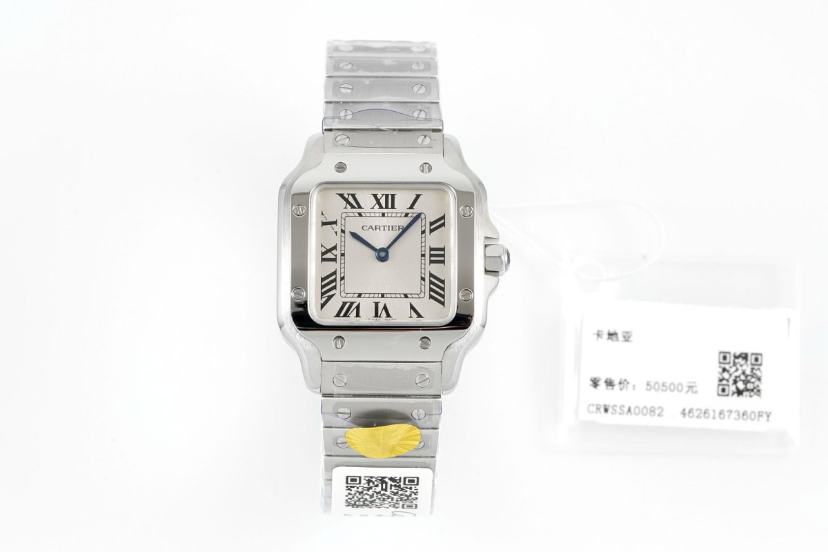 Женские часы 27 мм Cartier Santos с бриллиантами