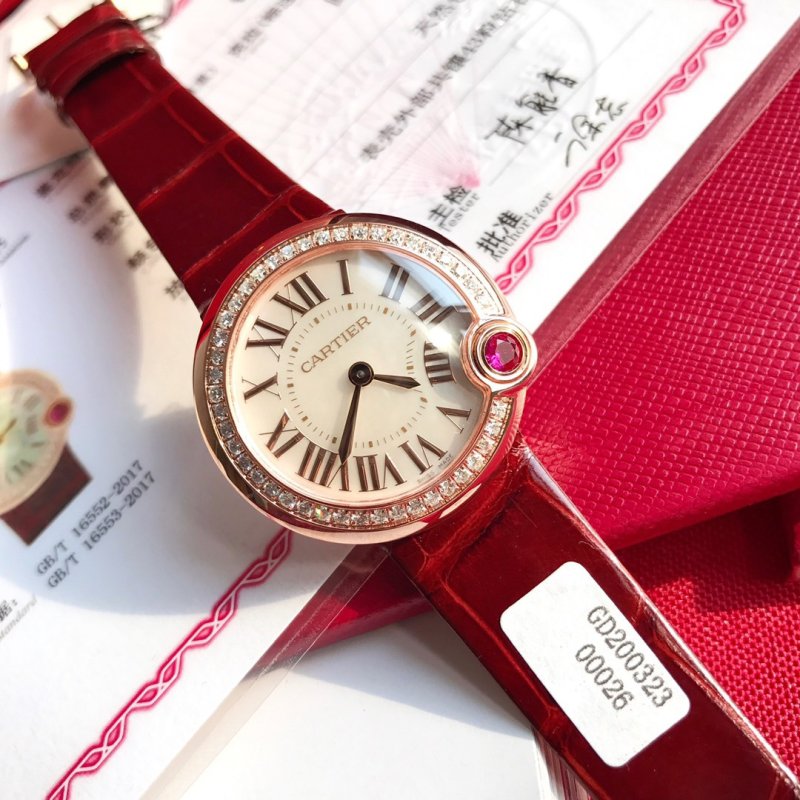 Женские часы 30 мм Cartier Ballon Blanc de Cartier