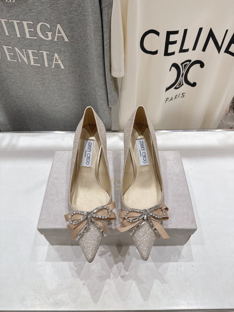 Женские туфли лодочки на шпильке с бантом остроносые