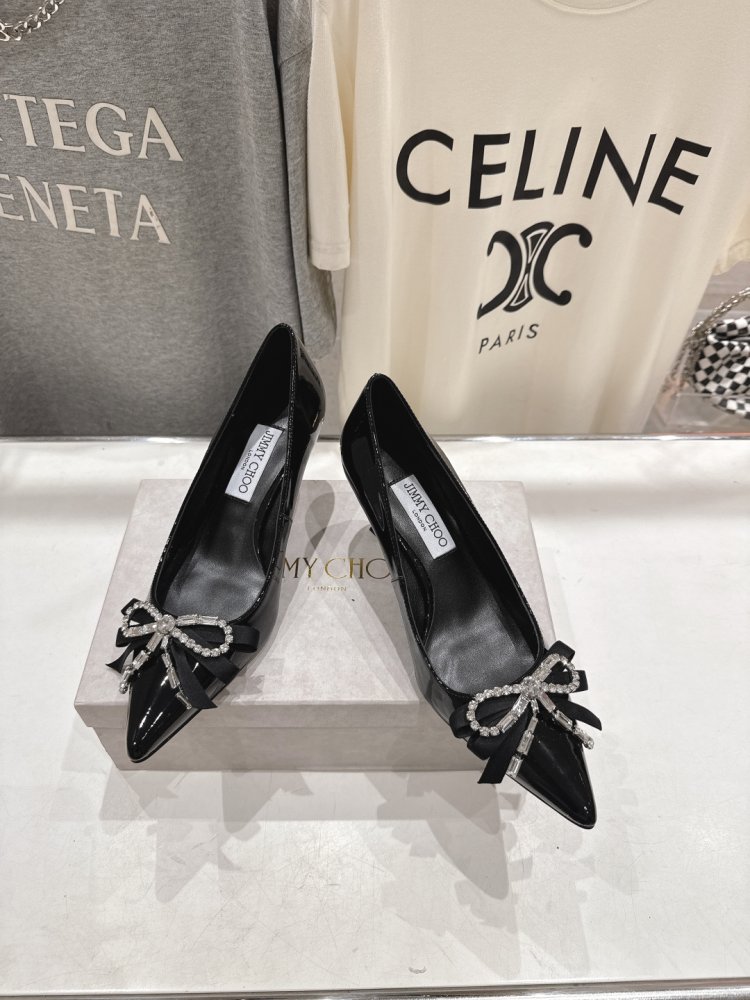 Женские туфли лодочки на шпильке с бантом остроносые фото 2