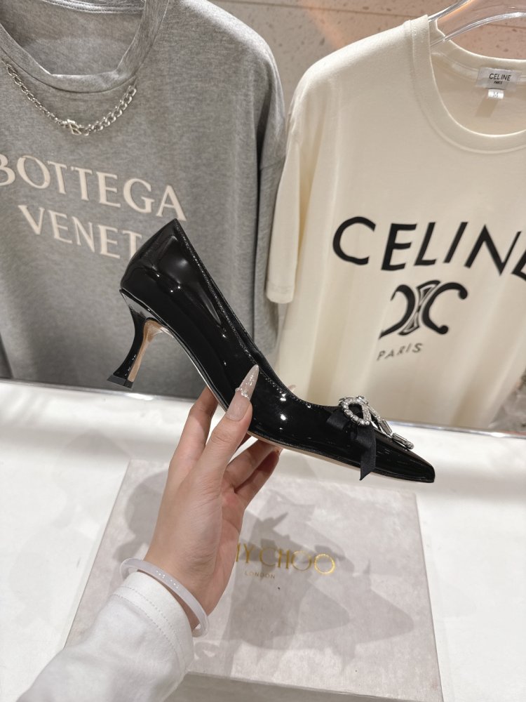 Женские туфли лодочки на шпильке с бантом остроносые фото 5