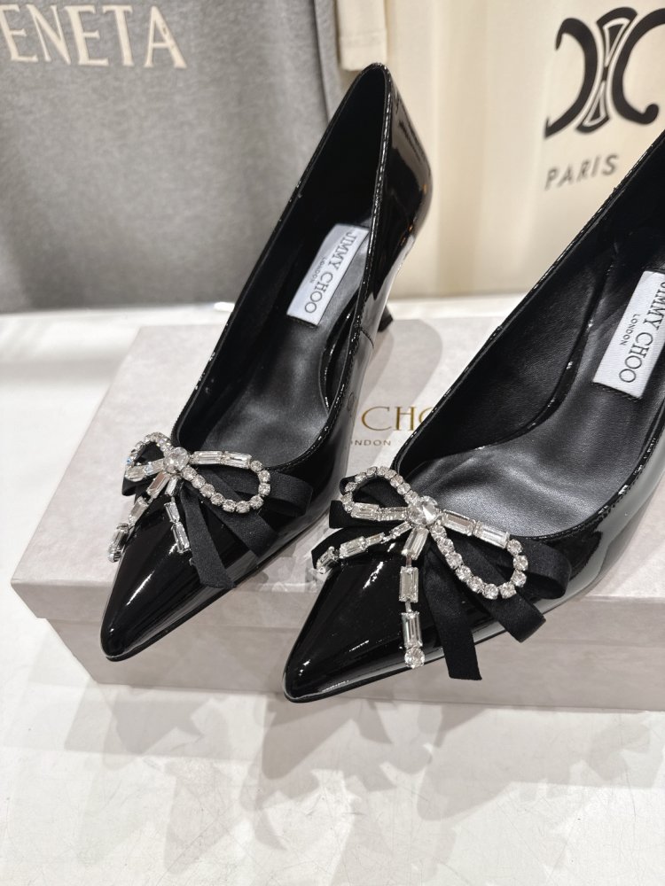 Женские туфли лодочки на шпильке с бантом остроносые фото 7