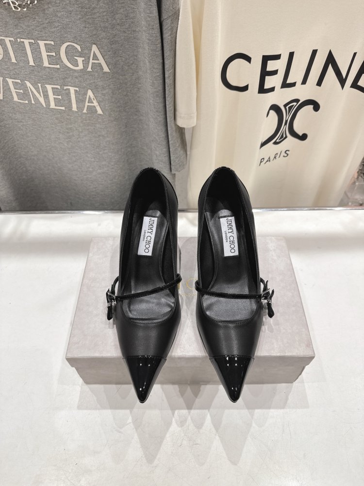 Женские туфли лодочки на шпильке с пряжкой Mary Jane остроносые