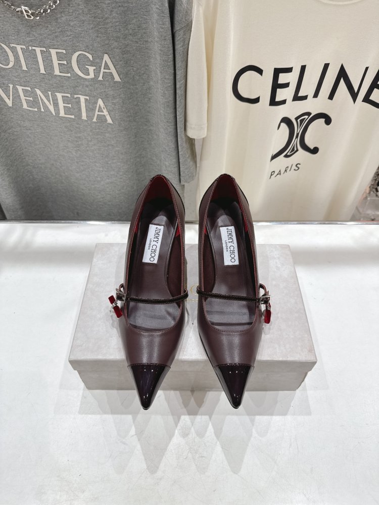 Женские туфли лодочки на шпильке с пряжкой Mary Jane остроносые