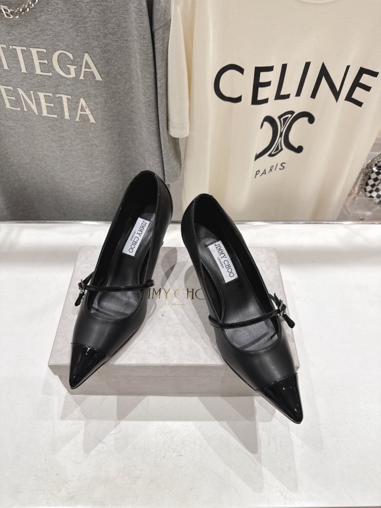 Женские туфли лодочки на шпильке с пряжкой Mary Jane остроносые фото 2