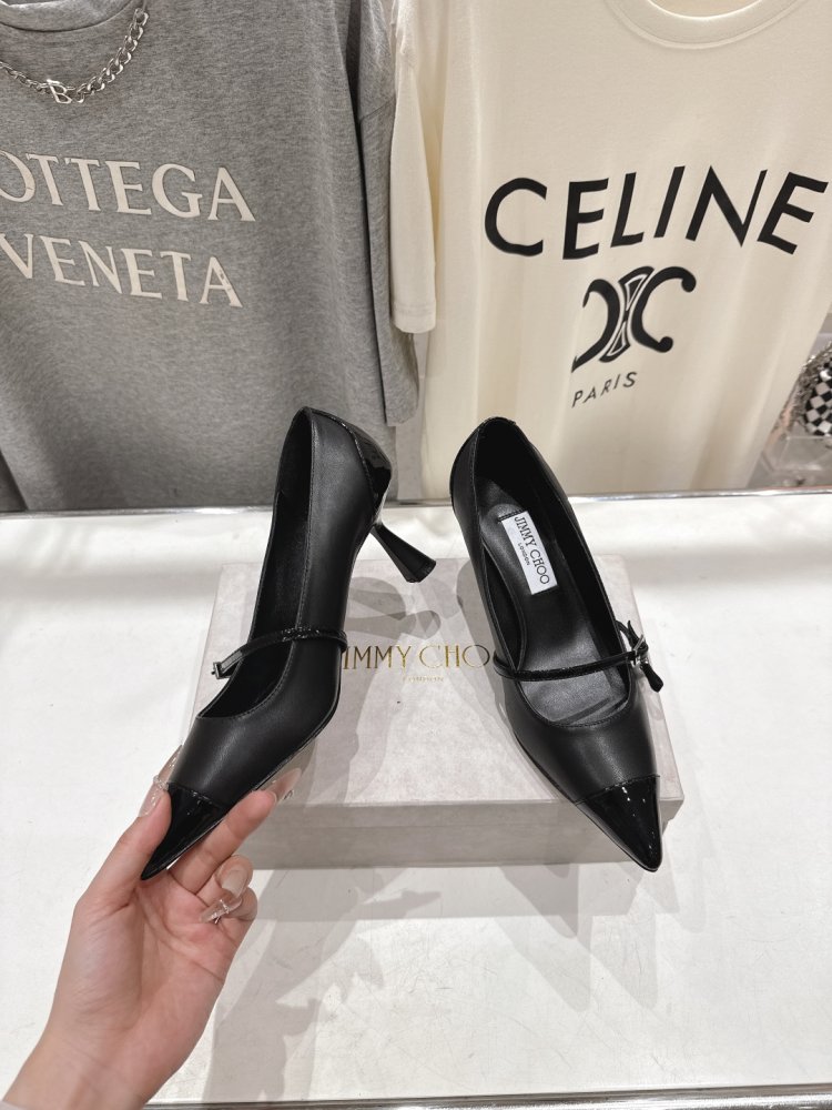 Женские туфли лодочки на шпильке с пряжкой Mary Jane остроносые фото 3