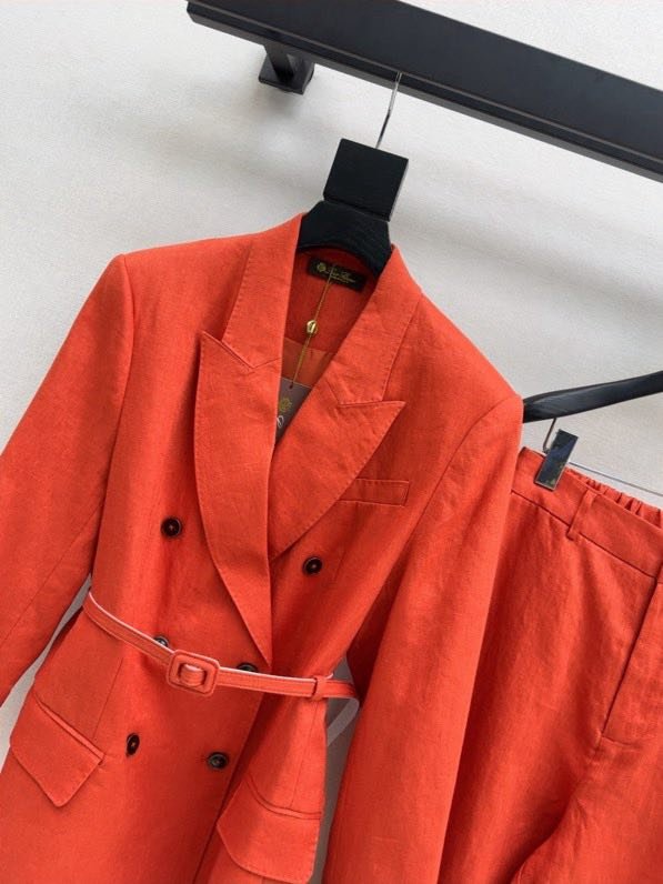 Женский льняной костюм (Двубортный пиджак и широкие брюки) фото 4