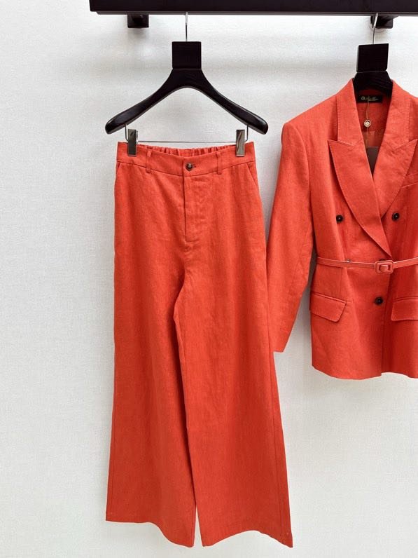 Женский льняной костюм (Двубортный пиджак и широкие брюки) фото 6