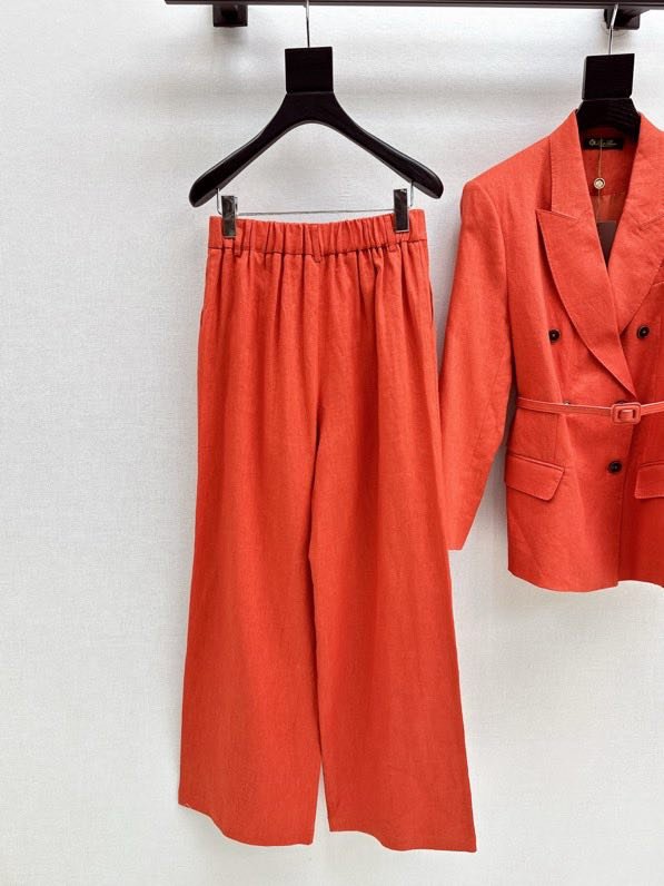 Женский льняной костюм (Двубортный пиджак и широкие брюки) фото 7