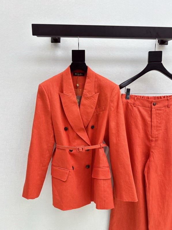 Женский льняной костюм (Двубортный пиджак и широкие брюки) фото 9