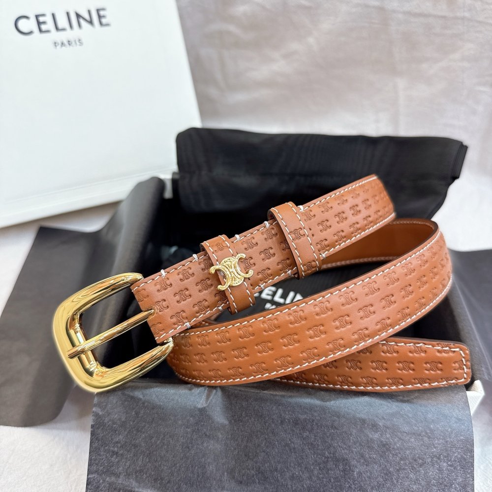 Женский пояс кожаный Celine Arc de Triomphe 25 мм