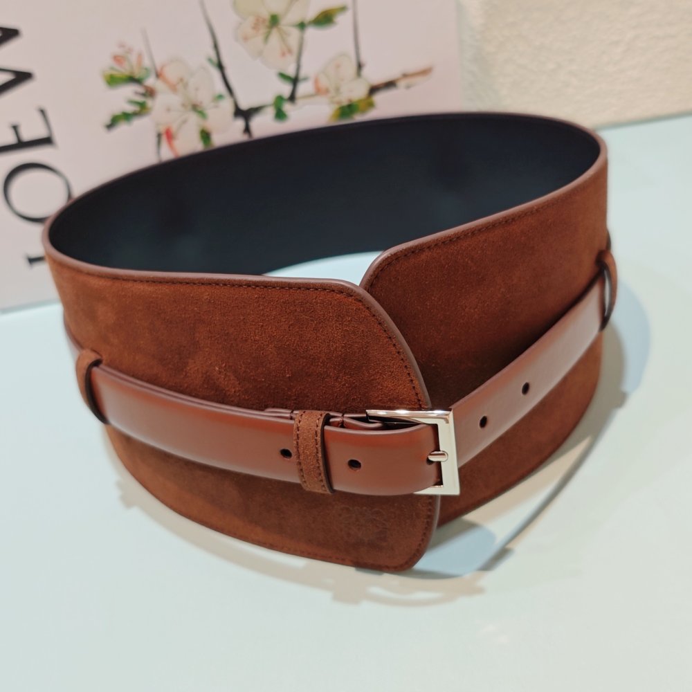 Женский широкий пояс замшевый 120 мм