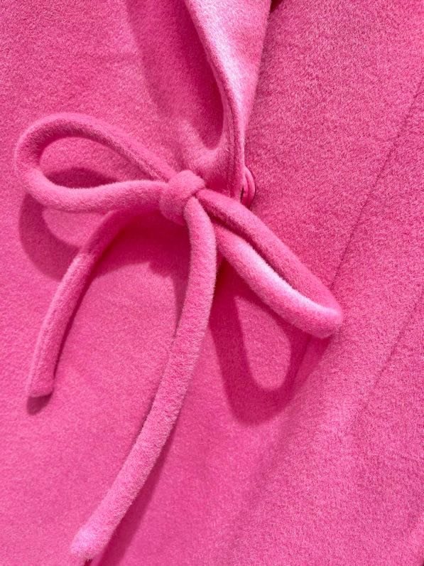 Женское пальто Valentino из шерсти и кашемира с бантом и лацканами фото 4