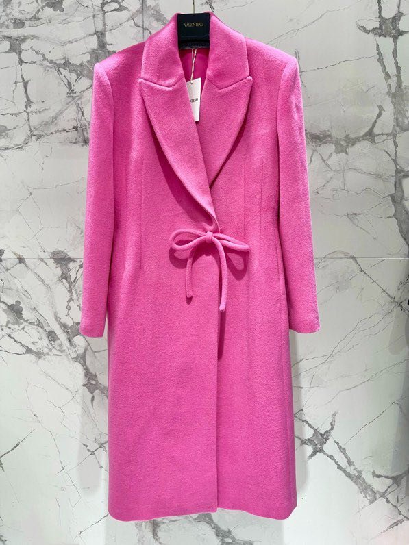 Женское пальто Valentino из шерсти и кашемира с бантом и лацканами фото 5