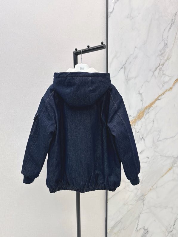 Winter denim jacket from hood фото 8