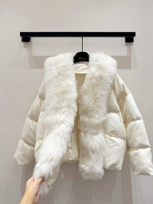 Зимняя куртка пуховик с мехом лисы фото 9
